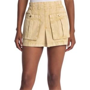Free People Denim Wash Cargo mini skirt SZ 4